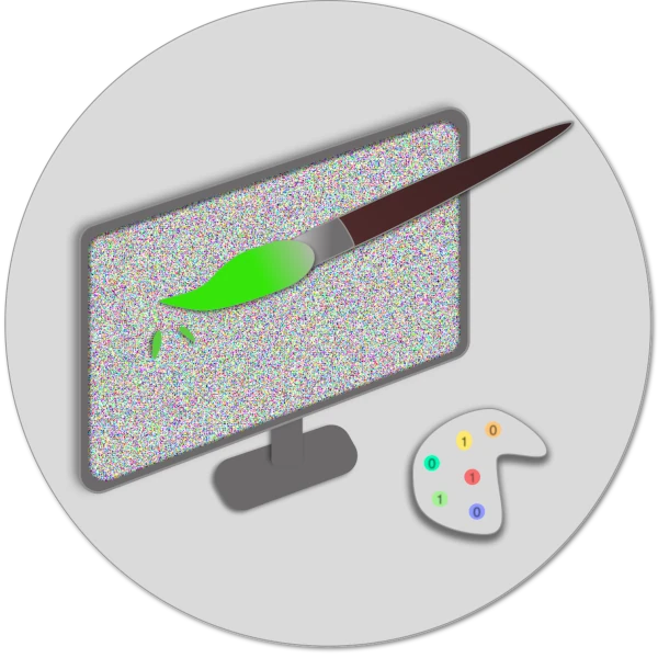 TheArtOf.Digital logo. Shows a computer with paintbrush and palette.
